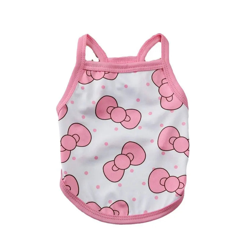 Fruit print dog camisole lightweight summer pet clothes