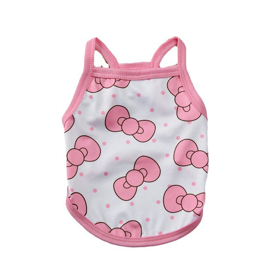 Fruit print dog camisole lightweight summer pet clothes