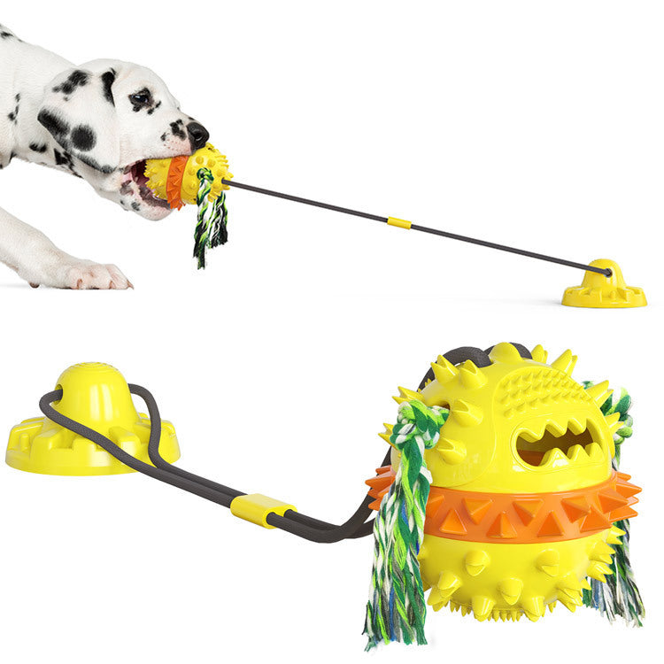 Suction Cup Dog Chew Toy – Bite-Resistant Molar Ball with Squeaker eprolo