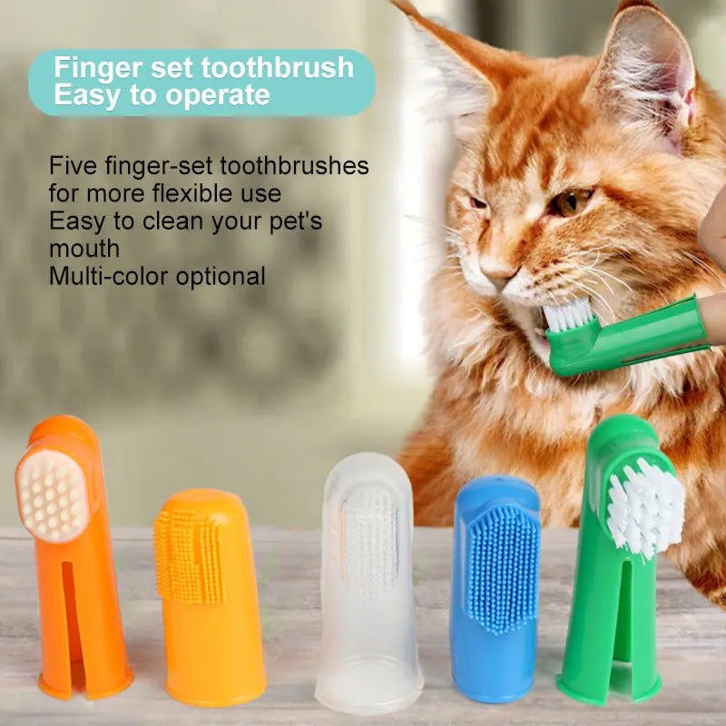 Pet finger toothbrush for gentle dental care