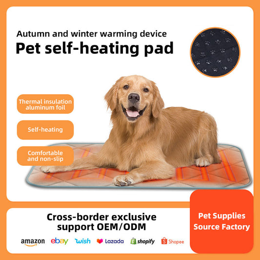 Non-electric self-heating pet bed mat for cozy resting