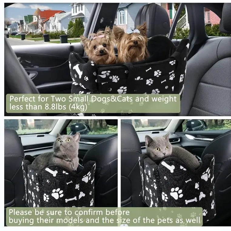 Cat car bed for comfortable pet trave