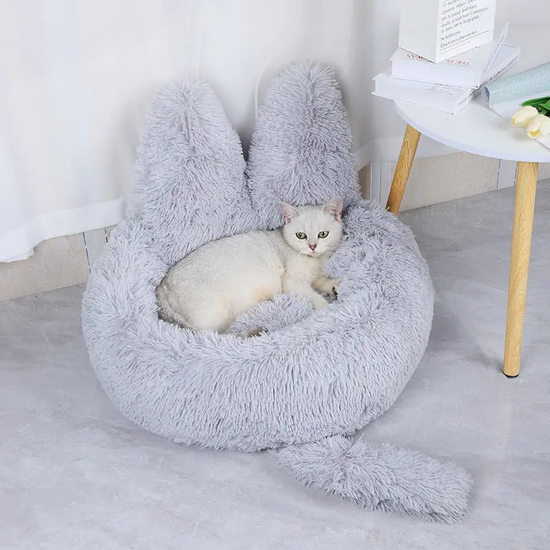 cozy plush cat bed for cats and small dogs