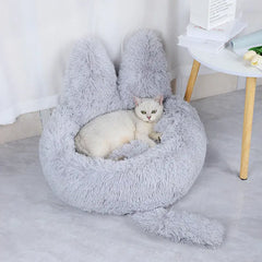 cozy plush cat bed for cats and small dogs