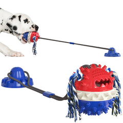 Suction Cup Dog Chew Toy – Bite-Resistant Molar Ball with Squeaker eprolo