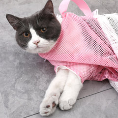 Polyester mesh cat grooming bag for pet care