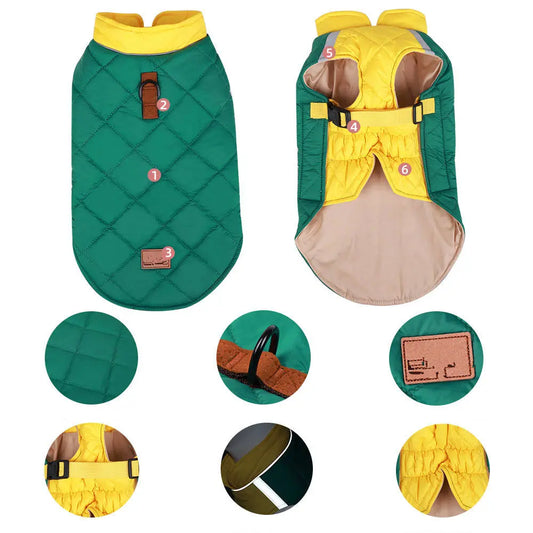 Pet Clothes Autumn And Winter Reflective Warm Pet Cotton Padded Clothes Thickened Dog Clothes Pet Supplies eprolo