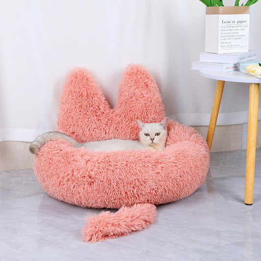 cat cave bed soft plush round cat house for indoor cats