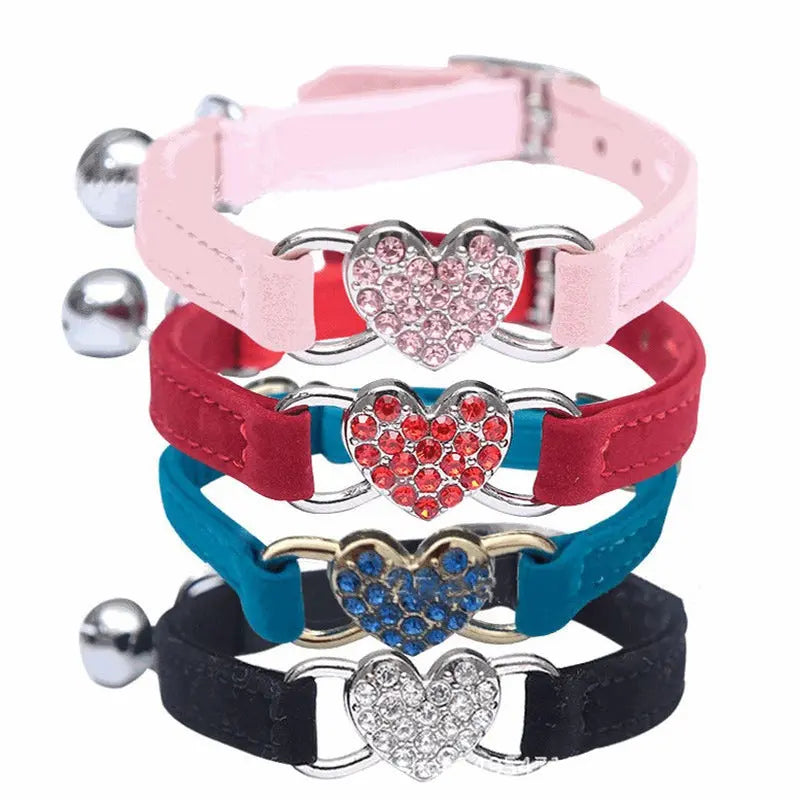 Cute velvet pet collar for cats