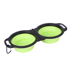 Portable Folding Silicone Double Pet Bowl – Collapsible Travel Bowl for Dogs & Cats eprolo