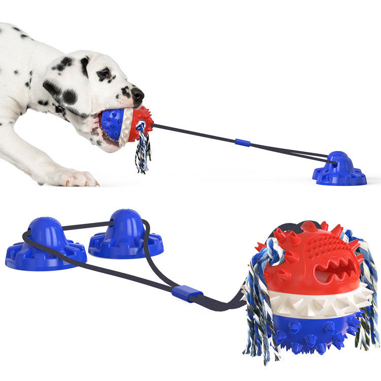Suction Cup Dog Chew Toy – Bite-Resistant Molar Ball with Squeaker eprolo