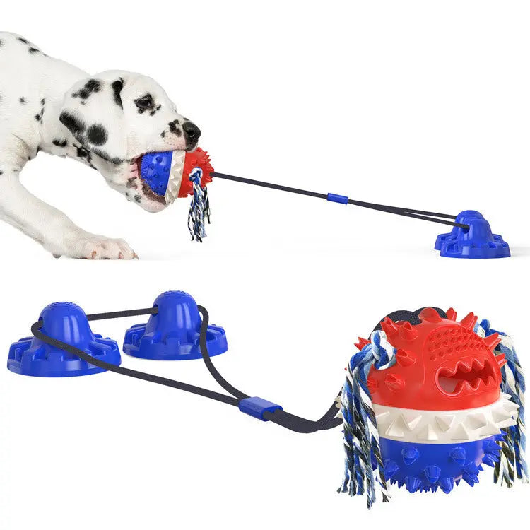 Suction Cup Dog Chew Toy – Bite-Resistant Molar Ball with Squeaker eprolo