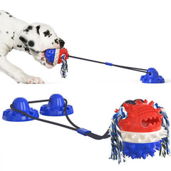 Suction Cup Dog Chew Toy – Bite-Resistant Molar Ball with Squeaker eprolo