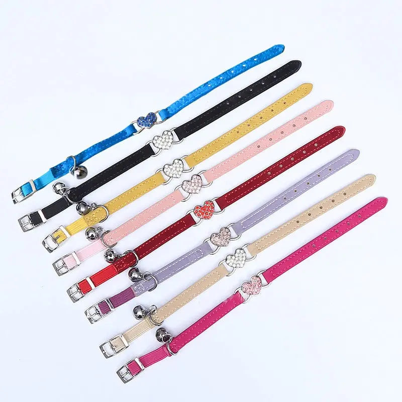 Diamond bell cat collar in 8 colors