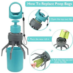 Portable Dog Pooper Scooper with Built-In Bag Dispenser – Eight-Claw Shovel eprolo