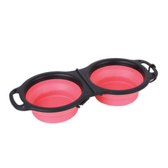 Portable Folding Silicone Double Pet Bowl – Collapsible Travel Bowl for Dogs & Cats eprolo