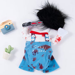 Pet clothes are funny take a knife transform into a pet dog Halloween pet eprolo