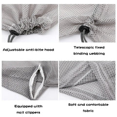 Mesh cat grooming bag for bathing nail trimming and routine grooming