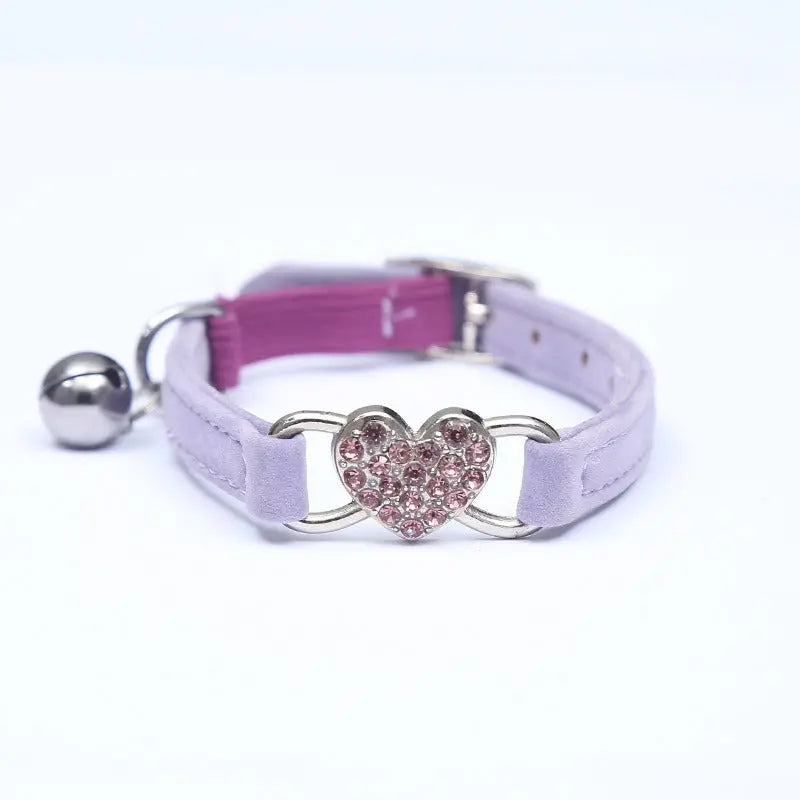 Velvet Cat Collar with Diamond Bell – 8 Colors eprolo