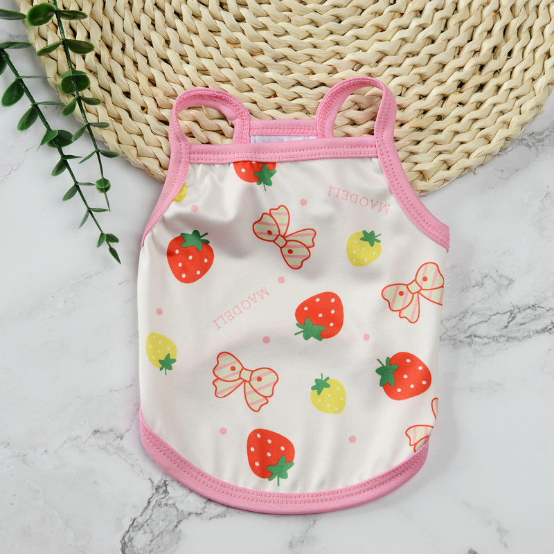Pet supplies pet clothes cute fruit camisoles tank tops breathable pet sunscreen mosquito and insect repellent products eprolo