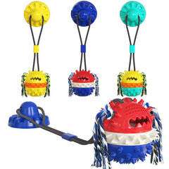 Suction Cup Dog Chew Toy – Bite-Resistant Molar Ball with Squeaker eprolo