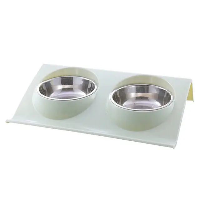 Stainless Steel Double Pet Bowl – Food & Water Feeder for Cats & Dogs eprolo