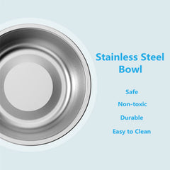 Double stainless steel dog food and water bowl for everyday feeding