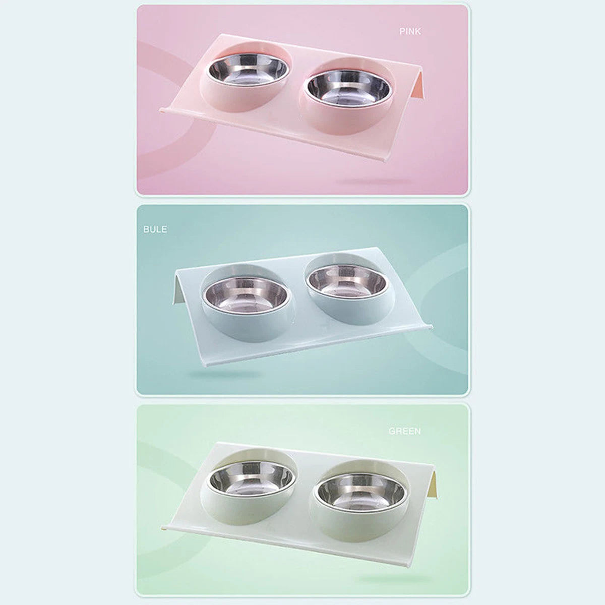 Stainless Steel Double Pet Bowl – Food & Water Feeder for Cats & Dogs eprolo
