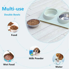 Durable stainless steel cat and dog feeding bowl