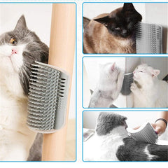  Corner cat scratcher with wall-corner self-grooming and rubbing design