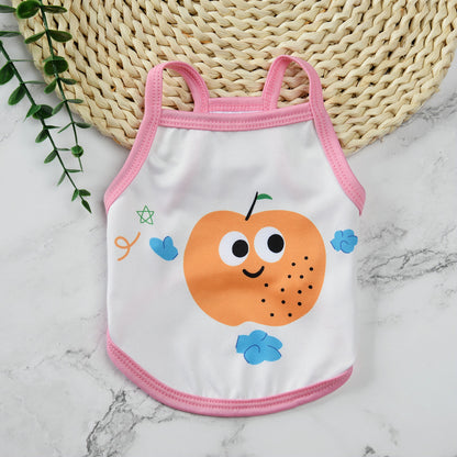Pet supplies pet clothes cute fruit camisoles tank tops breathable pet sunscreen mosquito and insect repellent products