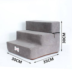 Pet Supplies 3 Tiers Steps Flannel Detachable Removable Wash Pet Small Dog/Cat Stairs
