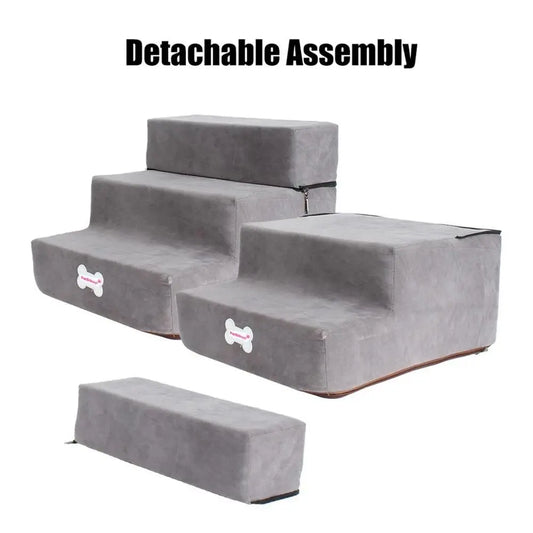 Pet Supplies 3 Tiers Steps Flannel Detachable Removable Wash Pet Small Dog/Cat Stairs eprolo