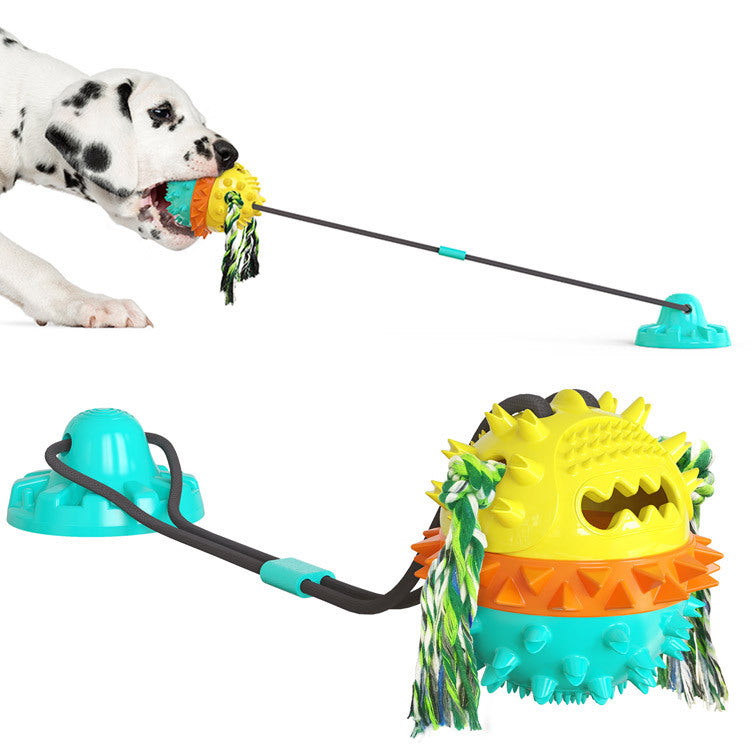 Suction Cup Dog Chew Toy – Bite-Resistant Molar Ball with Squeaker eprolo