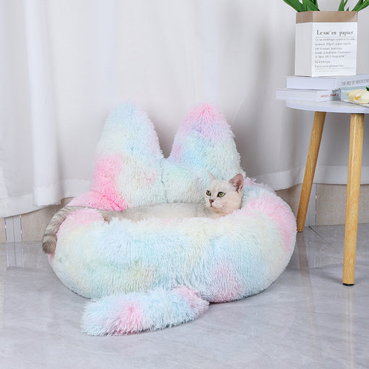 soft cat cave bed for indoor cats