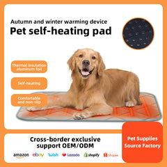 Non-electric self-heating pet bed mat for cozy resting