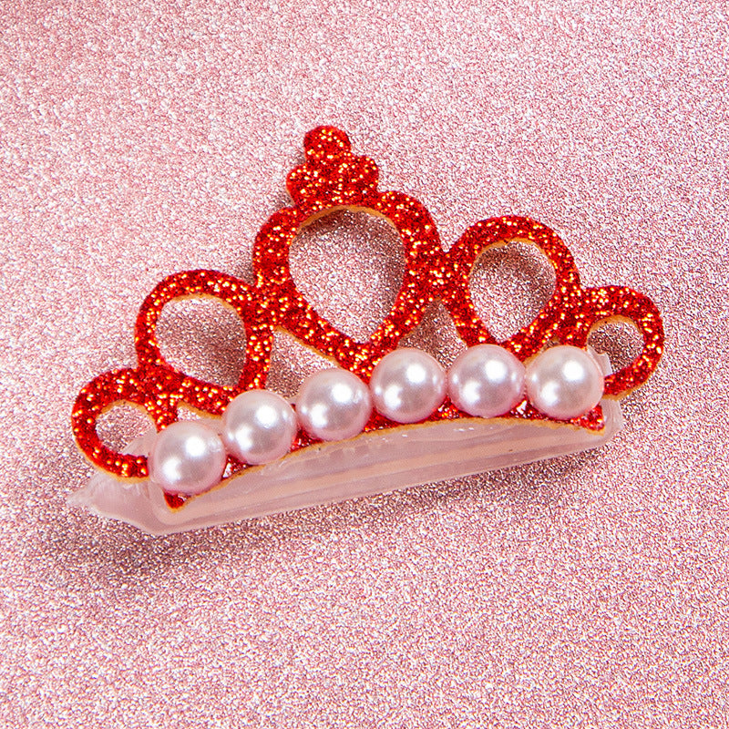 Cute Pet Hair Clip Headwear – Frog, Crown & Pearl Flower Accessories for Cats & Dogs eprolo