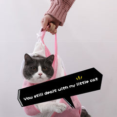 Adjustable cat grooming restraint bag for bathing and nail trimming