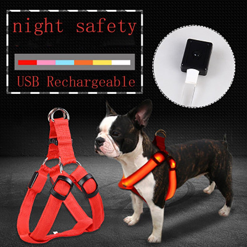 LED Luminous Dog Harness – Light-Up Chest Strap for Medium & Large Dogs eprolo