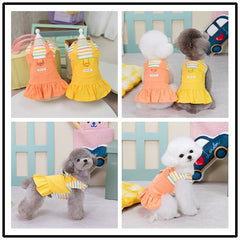 Striped Patchwork Pet Skirt – Cute Dress for Cats & Small Dogs eprolo