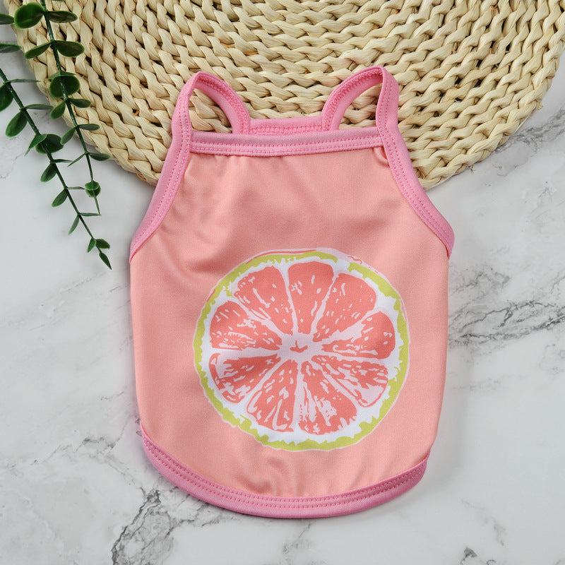 Pet supplies pet clothes cute fruit camisoles tank tops breathable pet sunscreen mosquito and insect repellent products