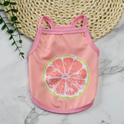 Pet supplies pet clothes cute fruit camisoles tank tops breathable pet sunscreen mosquito and insect repellent products