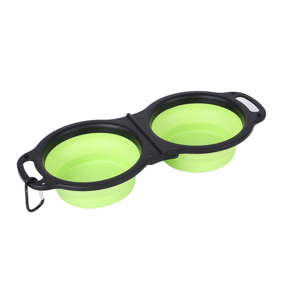 Portable Folding Silicone Double Pet Bowl – Collapsible Travel Bowl for Dogs & Cats eprolo