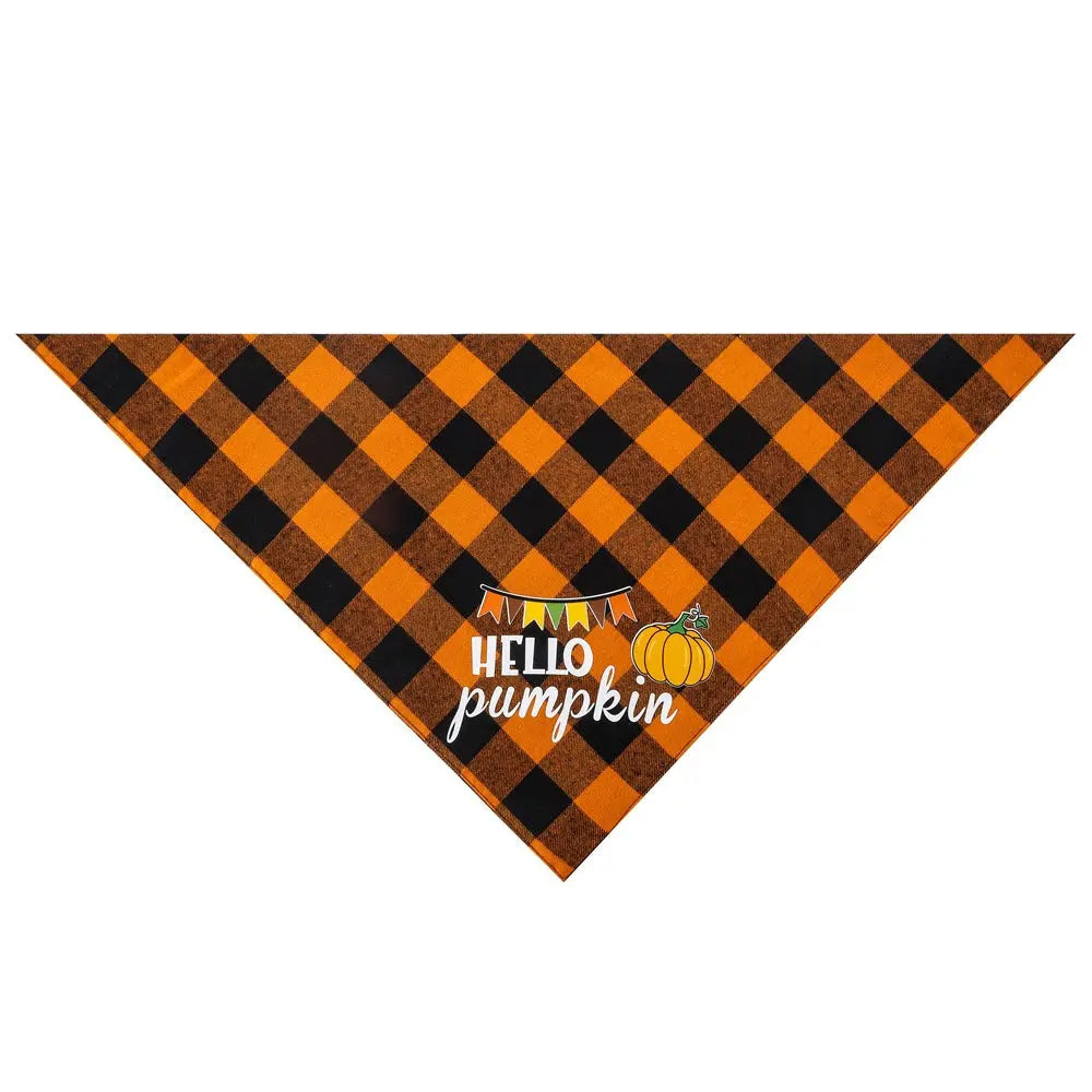 Washable cotton Thanksgiving pet scarf for dogs