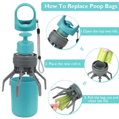 Portable Dog Pooper Scooper with Built-In Bag Dispenser – Eight-Claw Shovel eprolo