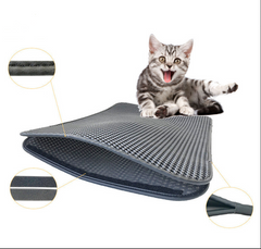 Double-layer waterproof cat mat for litter box areas