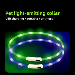 USB Rechargeable LED Light-Up Dog Collar – Adjustable Silicone Safety Collar eprolo