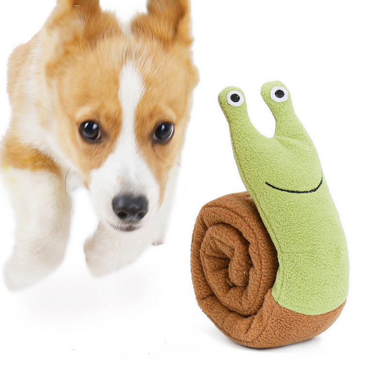 Snail Sniff Pet Toy Plush Molar Intelligence Puppy Toy Voice Interaction Pet Products eprolo