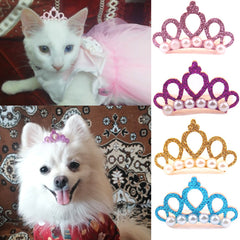 Cute Pet Hair Clip Headwear – Frog, Crown & Pearl Flower Accessories for Cats & Dogs eprolo