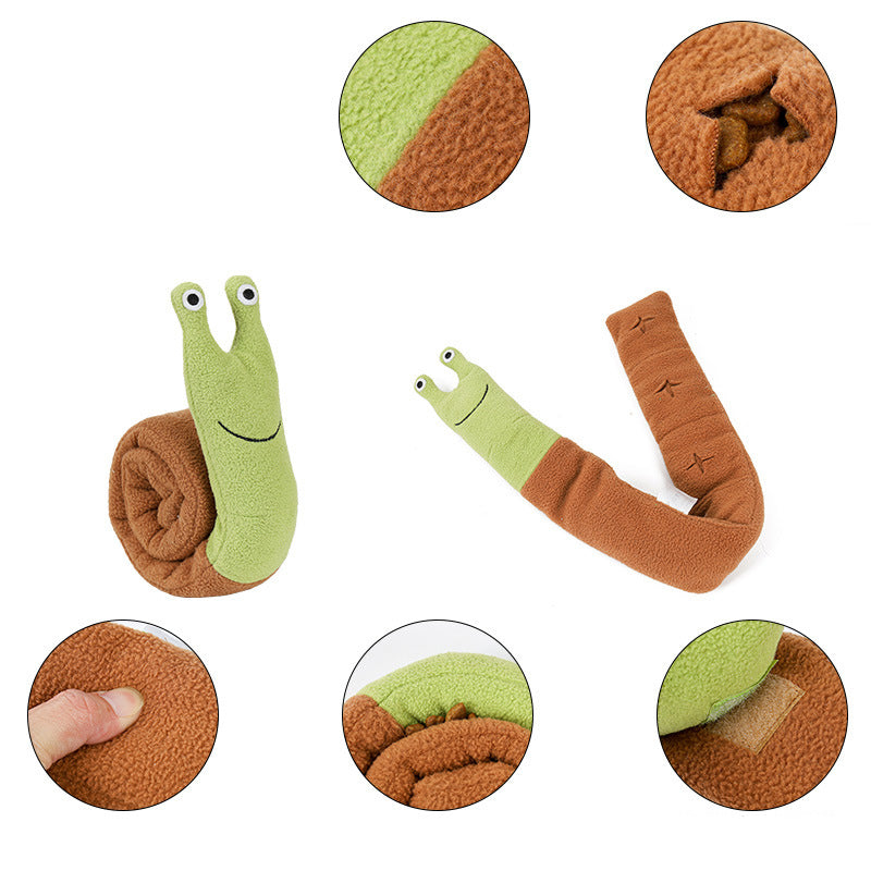 Snail Sniff Pet Toy Plush Molar Intelligence Puppy Toy Voice Interaction Pet Products eprolo